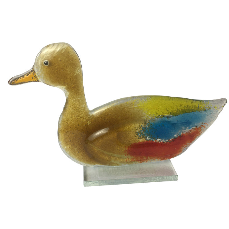 Colourful Fused Glass Baby Duck