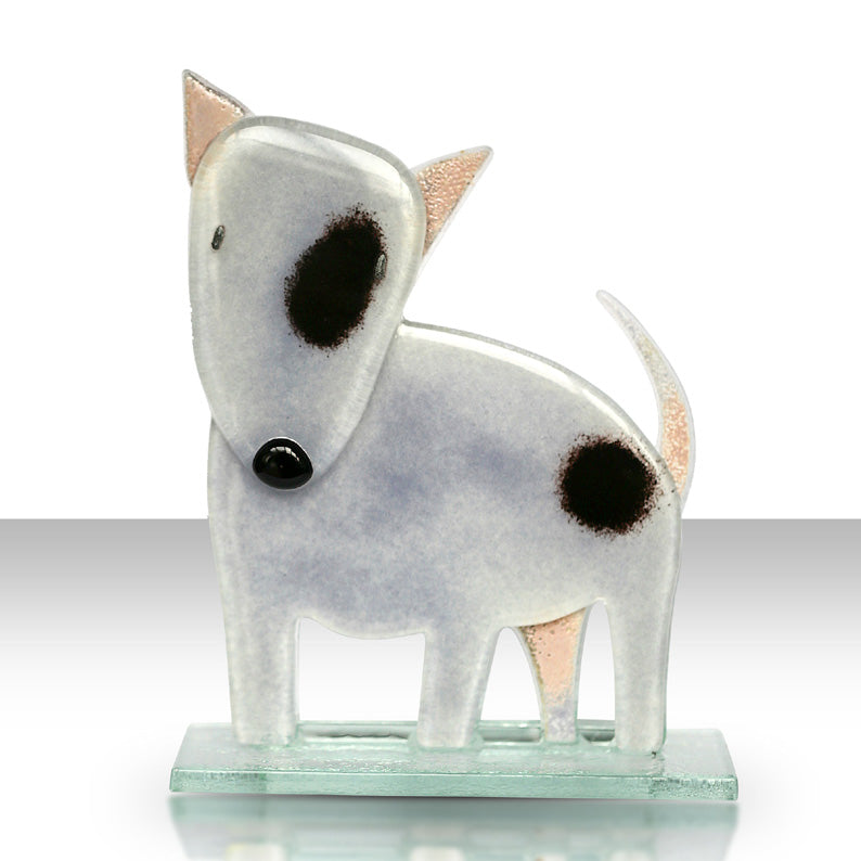 Cute Bull Terrier Glass Ornament