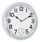 Silver Wall Clock With Sweep Movement Second Hand