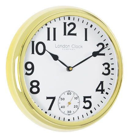 Gold Wall Clock With Sweep Movement Second Hand