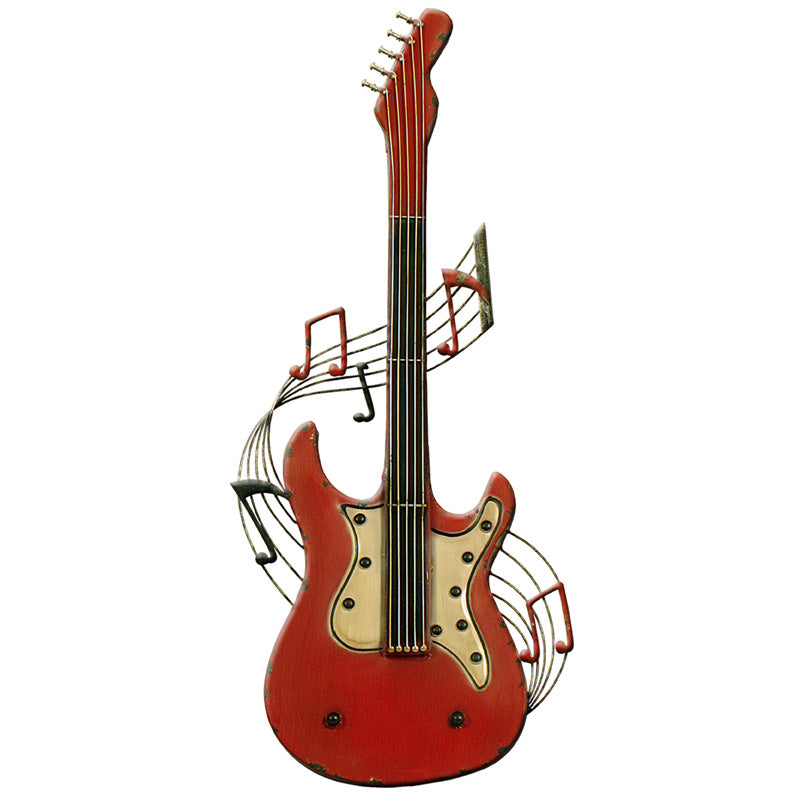 Musical Notes Guitar Metal Wall Art