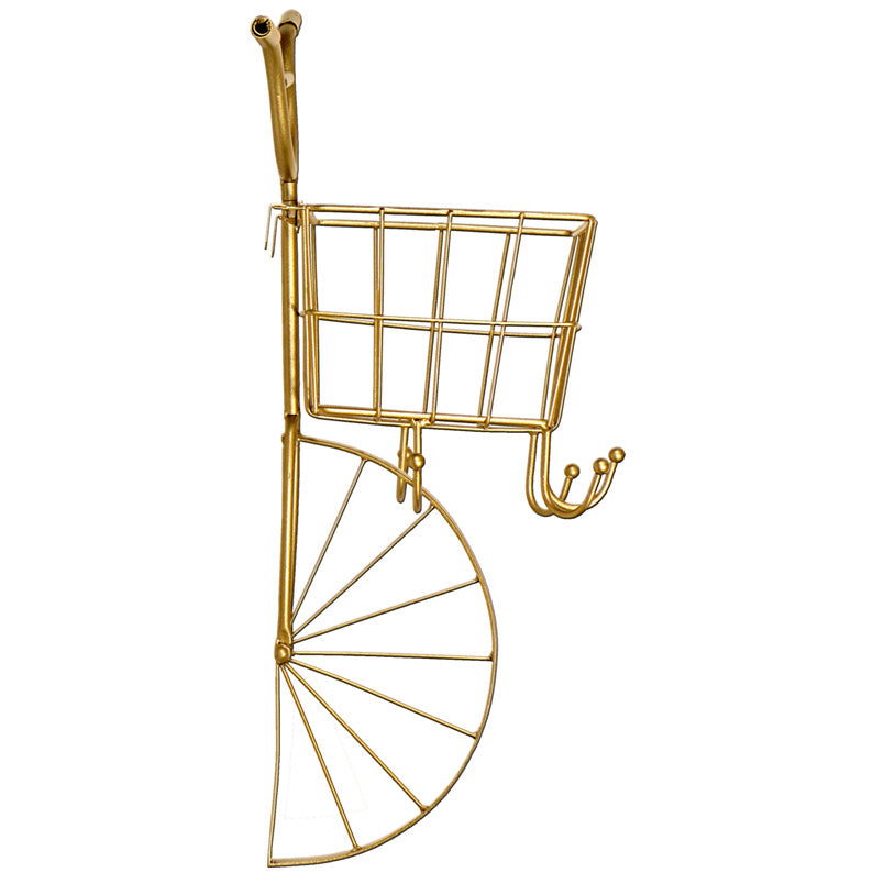 Bicycle Organiser With Hooks Metal Décor Wall Art