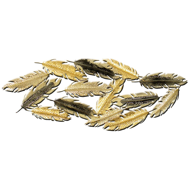 Sale - Gold And Silver Feathers Metal Wall Art