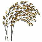 Silver Leaves Blowing In The Wind Metal Wall Art