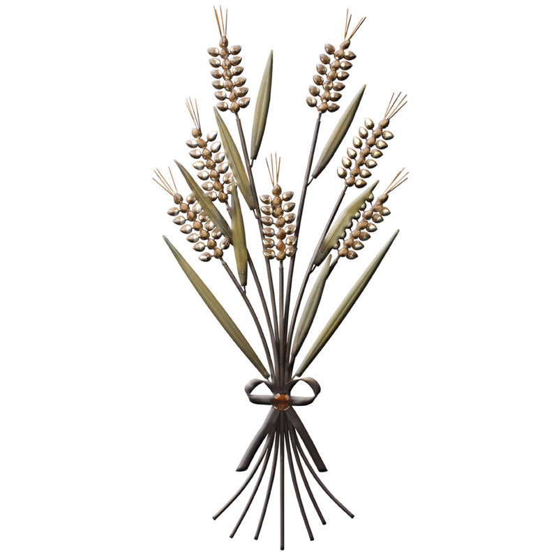 Sheaf Of Corn Metal Wall Art With Amber Gems