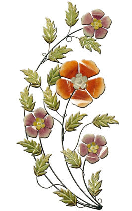 Contemporary Floral Scene Metal Wall Art