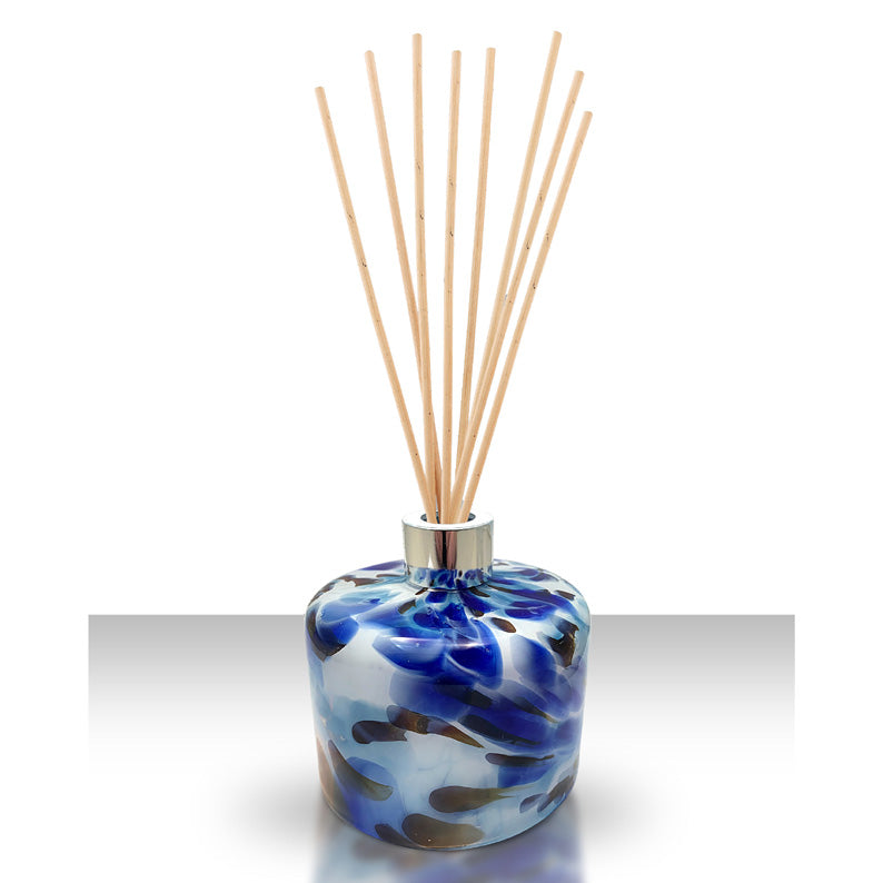 Hand Blown Glass Diffuser In Blue Ocean Tones