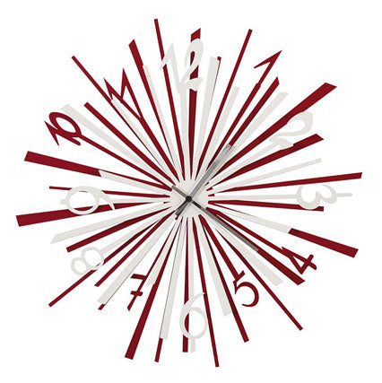 Red and White Explosion Arti and Mestieri Clock