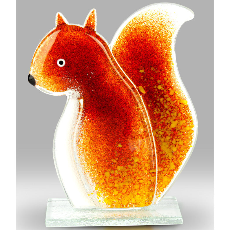 Adorable Squirrel Glass Ornament
