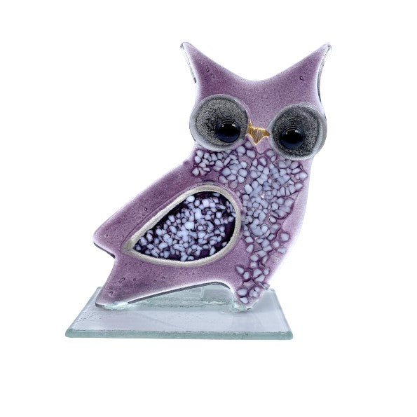 Fused Glass Purple Owl
