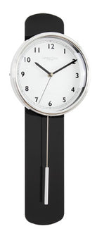 Domed Gloss Black Pendulum Wall Clock