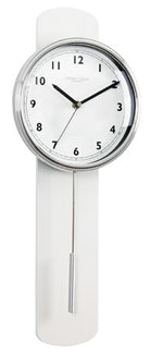 Domed Gloss White Pendulum Wall Clock