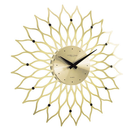 High Gloss Gold Burst Wall Clock