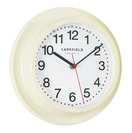 Chunky Retro Cream Wall Clock With Sweep Movement