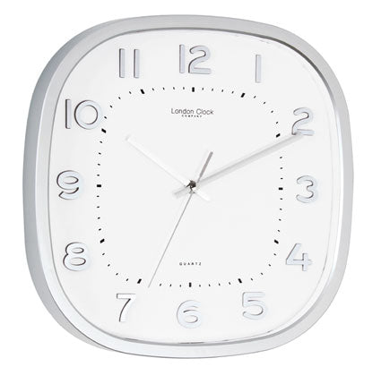 Silver Finish Wall Clock With Sweep Movement
