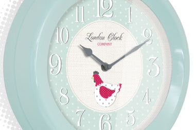 Gloss Duck Egg Blue Farmhouse Wall Clock
