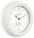 Gloss Cream Farmhouse Wall Clock