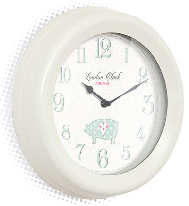 Gloss Cream Farmhouse Wall Clock