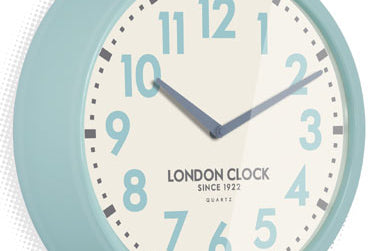 Retro Light Blue Finish Chunky Wall Clock