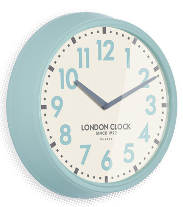 Retro Light Blue Finish Chunky Wall Clock