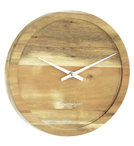 Natural Wood Round Wall Clock