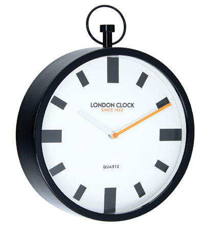 Smaller Black Metal Fob Wall Clock