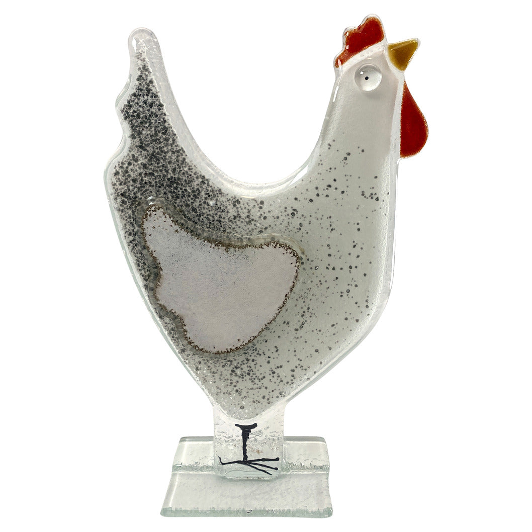 Speckled Penny Hen Glass Ornament