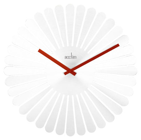 White Spun Metal Petal Wall Clock