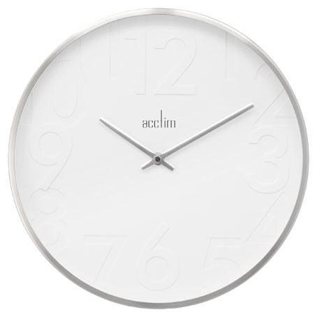 Nickel And White Contemporary Clock
