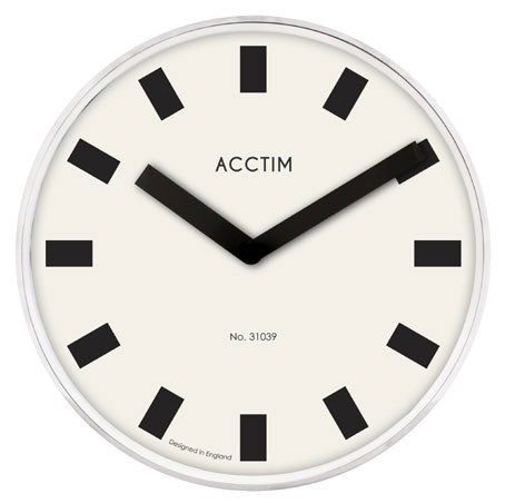 Chromed Rim, Black Markers Wall Clock