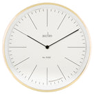 Classic Round Wall Clock In Brass And White
