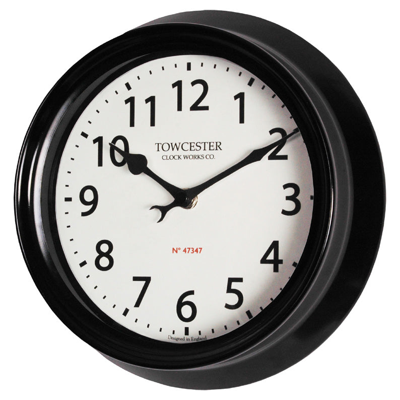 Indoor / Outdoor Wall Clock In Black