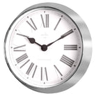 Polished Metal Wall Clock In Silver