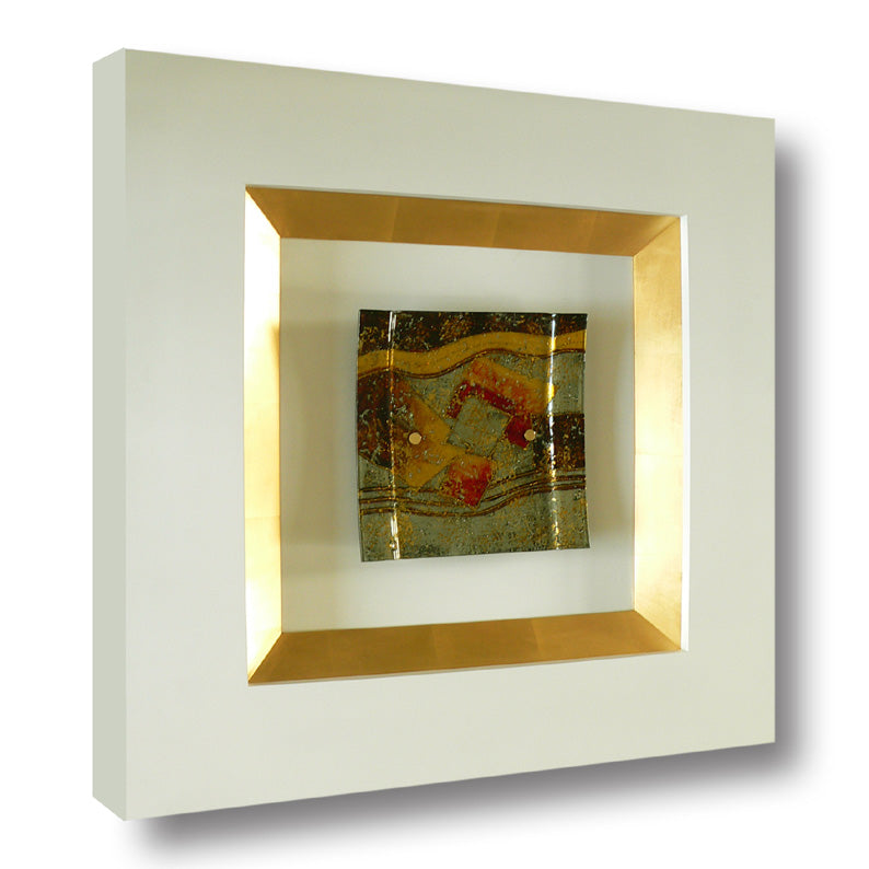 Abstract Earth Tones Fused Glass Wall Décor