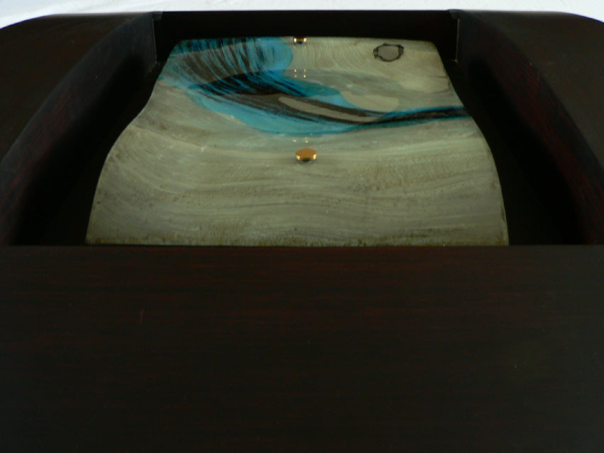 Contemporary Blue River Art Glass Décor Wall Hanging