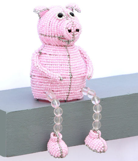 Handmade Beadworkx Pig Beadie Buddie