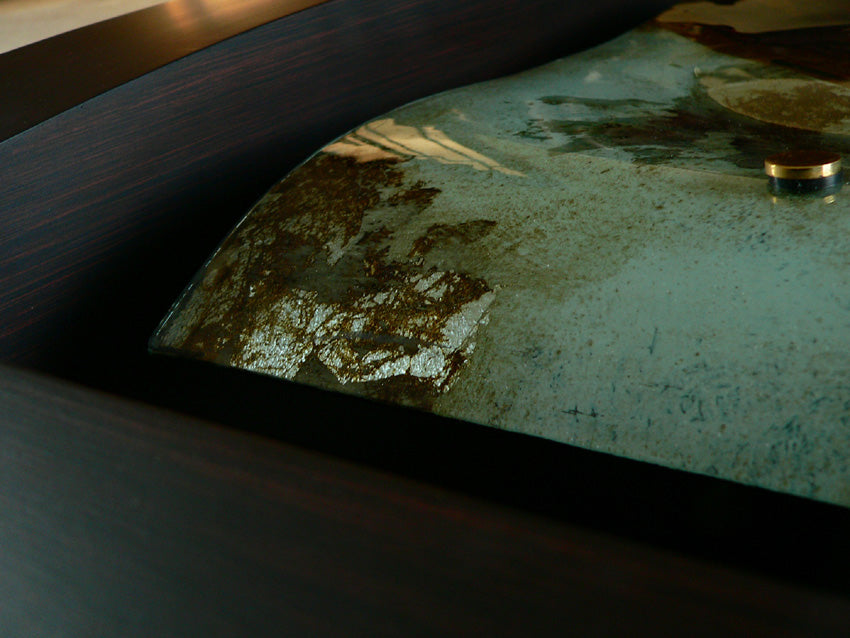 Abstract Tree Bark Fused Glass Wall Décor Hanging