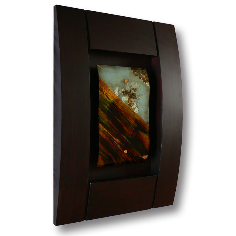 Abstract Tree Bark Fused Glass Wall Décor Hanging