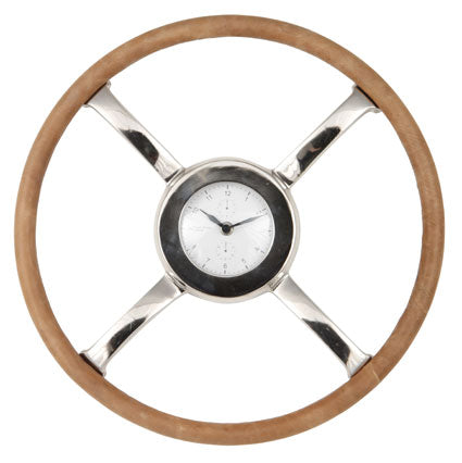 Contemporary Steering Wheel Metal Wall Art Clock
