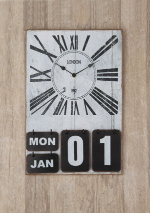 Antique Flip Calendar And Clock