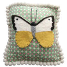 Large Butterfly Cushion Yellow And White