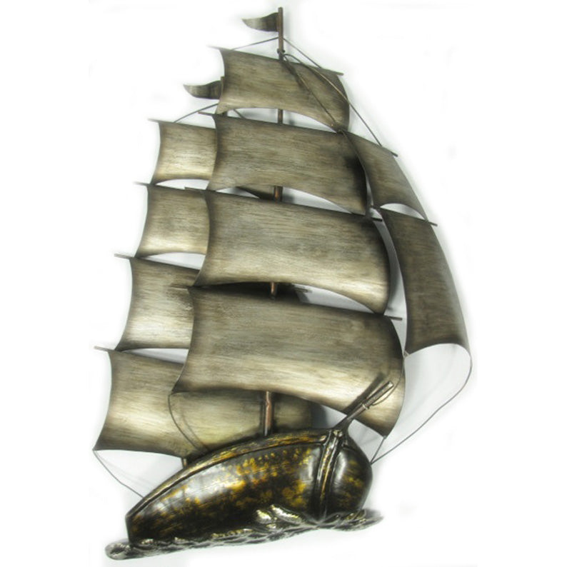 Contemporary Ancient Galleon Metal Wall Art
