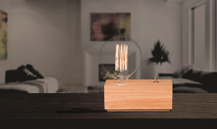 Wooden Block Round Vintage Light