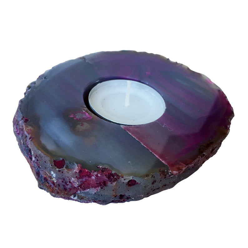 Stunning Purple Agate Tea Light Holder