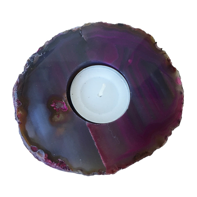 Stunning Purple Agate Tea Light Holder