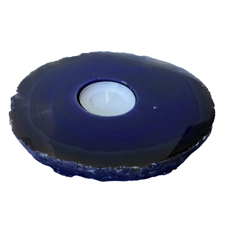 Bold Purple Agate Tea Light Holder