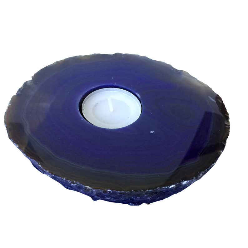 Bold Purple Agate Tea Light Holder