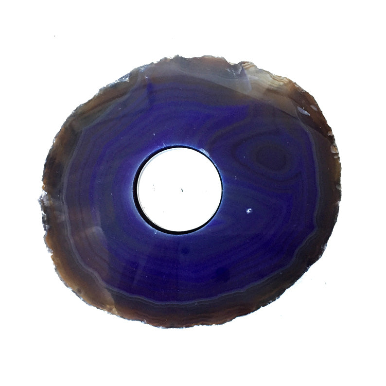 Bold Purple Agate Tea Light Holder