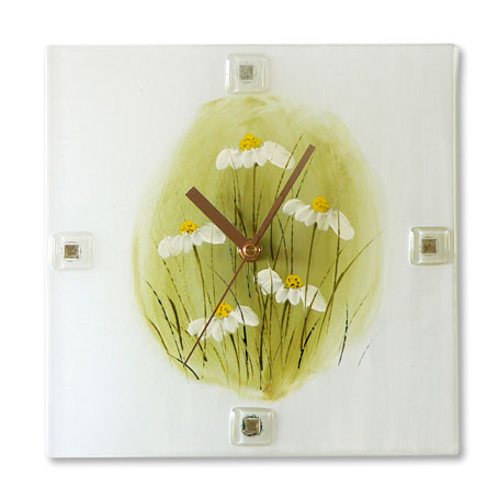 Handpainted Daisy Flowers Clock