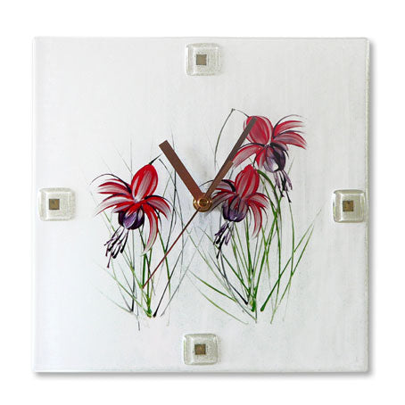 Handpainted Fuchsias Clock